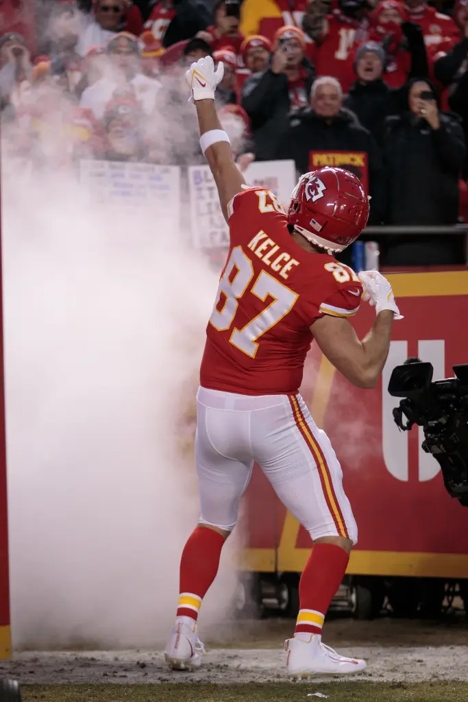 Kelce does the same move during football field celebrations.
Icon Sportswire via Getty Images