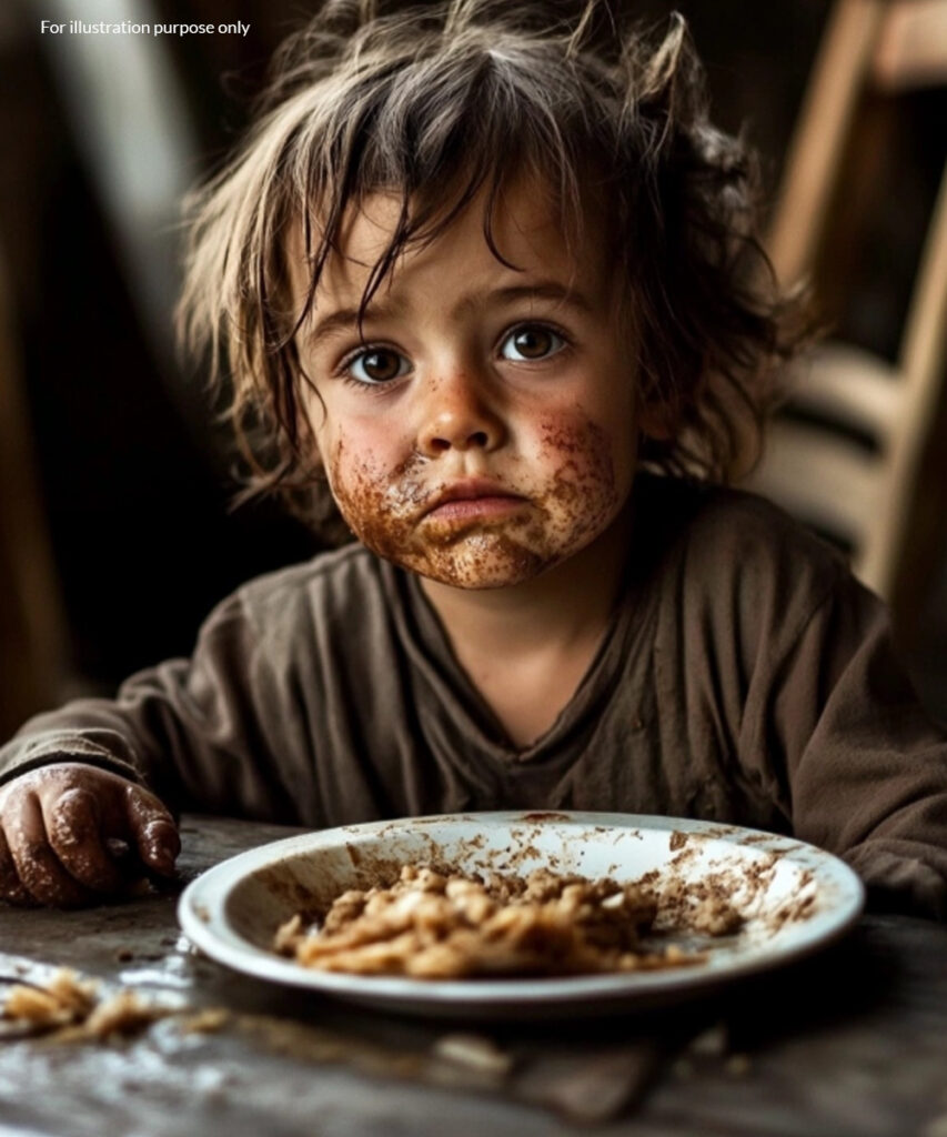 The maid took pity and fed the orphan while the masters were away. The returned wealthy couple did not believe their eyes.